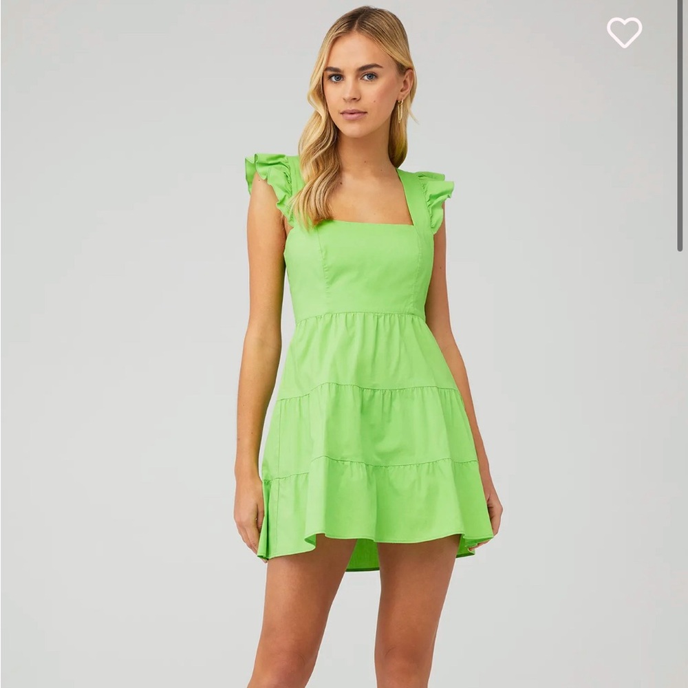 Show Me Your Mumu Lovely Mini Dress Green Ruffle Sundress Summer Vacation